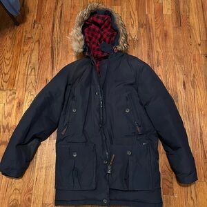 Woolrich Down Park Jacket with Fur Trim